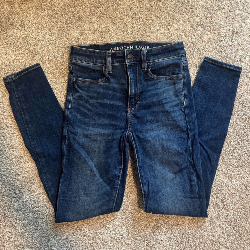 American Eagle Outfitters Women's Dark Blue Skinny Jeans